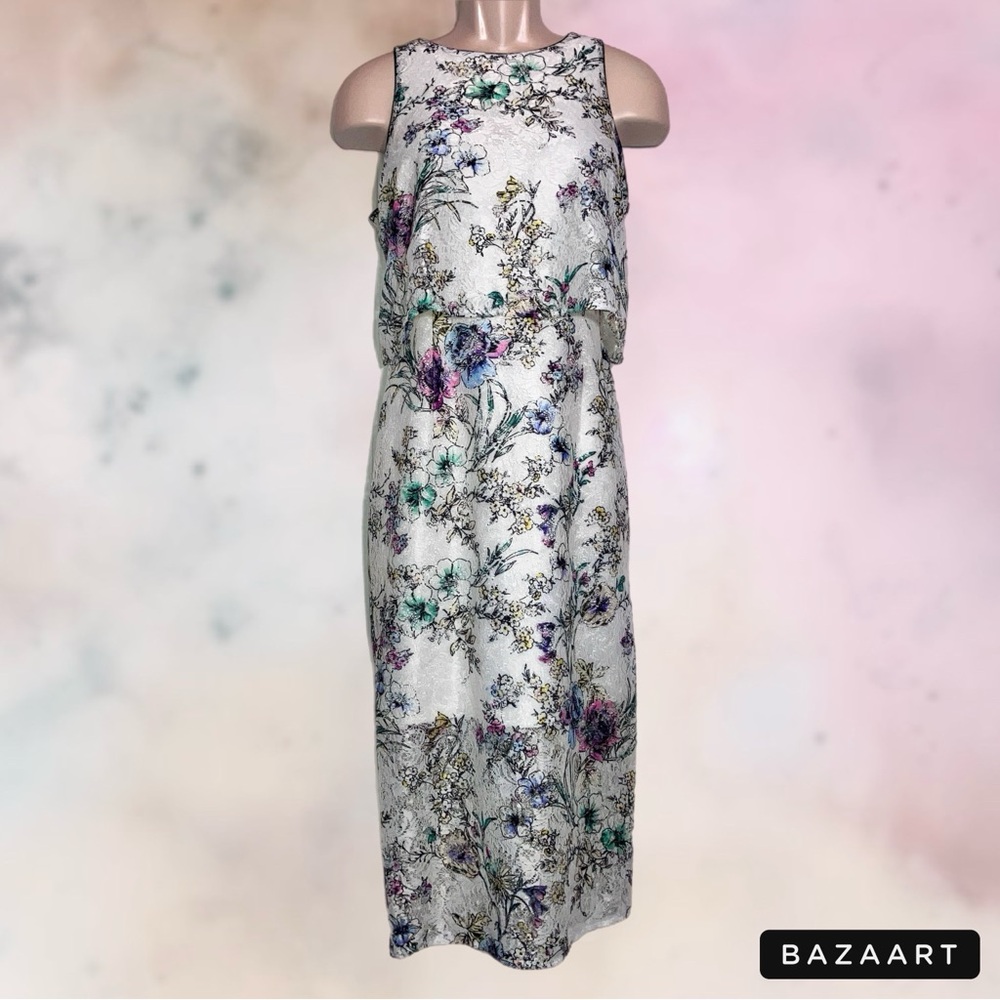 🌪️ Antonio Melani New Darla Lace Popover Dress Ivory Black